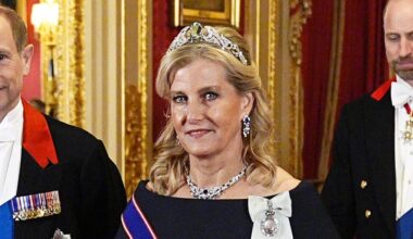 Sophie, Duchess of Edinburgh, Wears Her Favorite Aquamarine Tiara for the German State Banquet at Windsor Castle