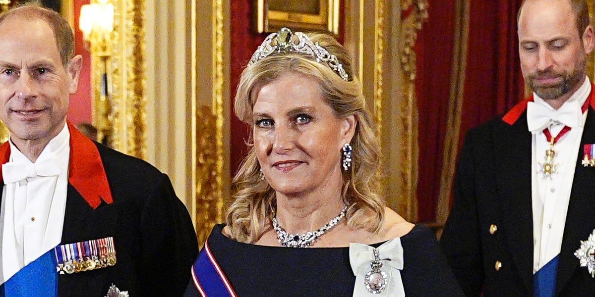 Sophie, Duchess of Edinburgh, Wears Her Favorite Aquamarine Tiara for the German State Banquet at Windsor Castle