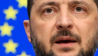 Ukrainian President Volodymyr Zelenskyy at the European Union leaders' summit in Brussels, Belgium. Pic: Reuters