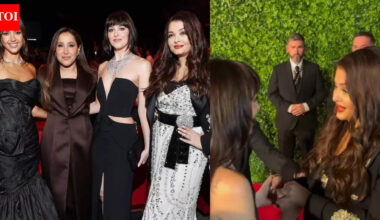 Aishwarya Rai Bachchan bonds with '50 Shades Of Grey' star Dakota Johnson, poses with her, Jessica Alba; netizens call it 'the most unexpected collab' - WATCH VIDEO | Hindi Movie News