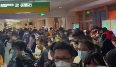 A picture of people waiting to be treated in a hospital in China