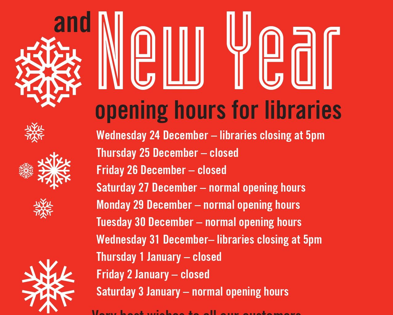 Christmas and New Year Opening Hours – The NEN – North Edinburgh News