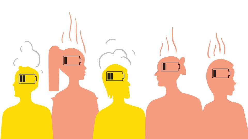 Silhouettes of group of people with emotional burnout of society