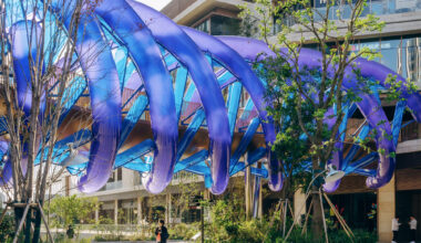 The Blue Rotary Membrane Bridge / People's Architecture Office