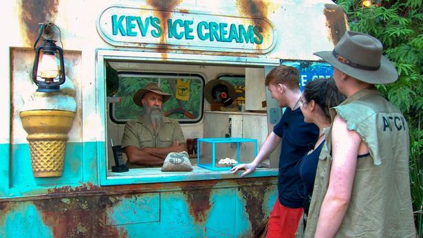 Ginge, Aitch and Kelly Brook had won 20 sweets for camp and sneakily decided to keep half for themselves