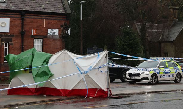 Merseyside Police scene on West Derby Village after a serious assault