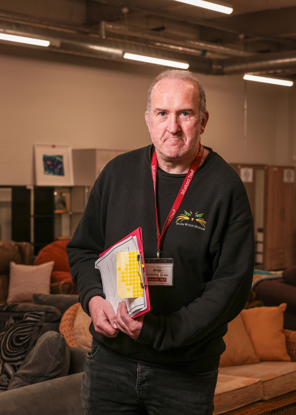 Brian Duffy, Freedom Project trainee.
Another visit to The Mustard Tree charity.