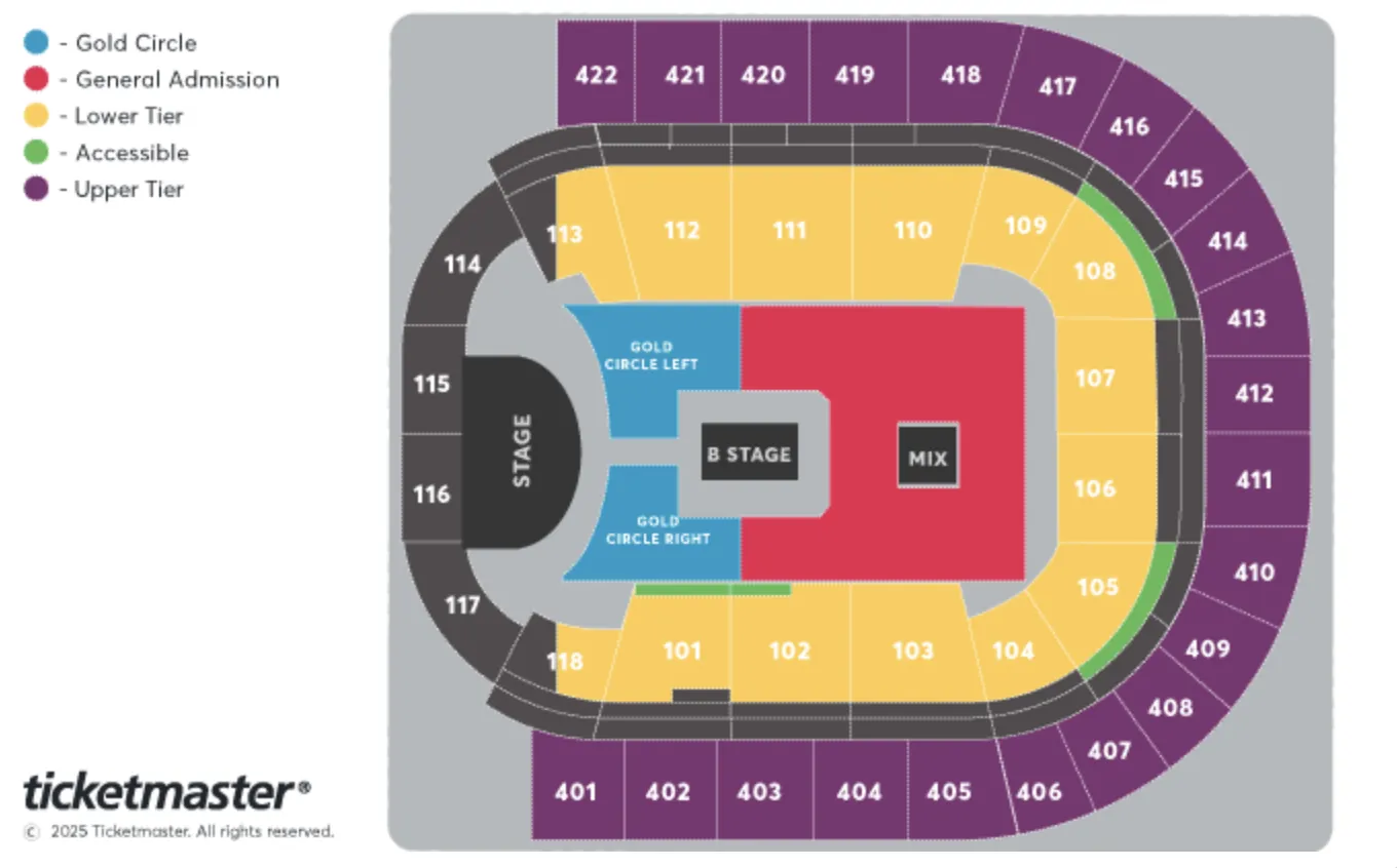 Rosalía seating plan for the O2 in London