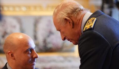 King Charles shares sport he 'really likes' as he bestows British champion with MBE