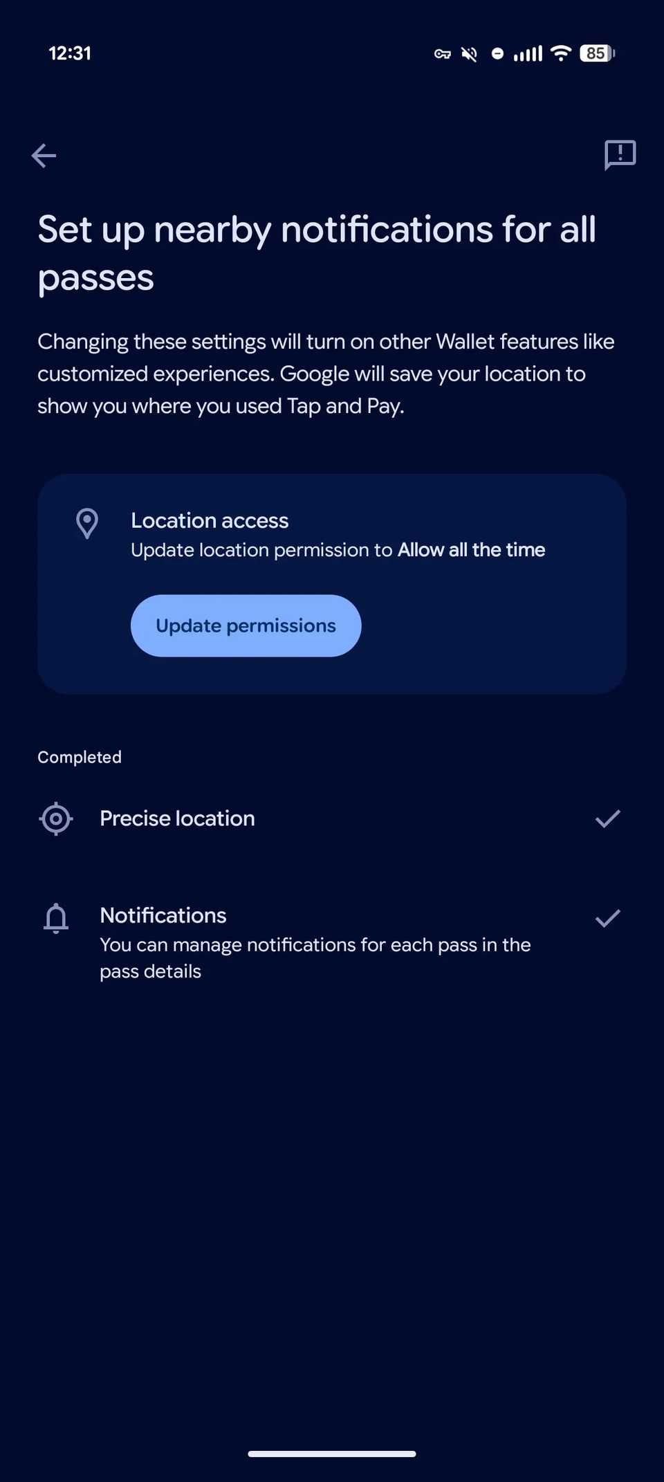 Google Wallet Nearby Notifications Set up-1-95