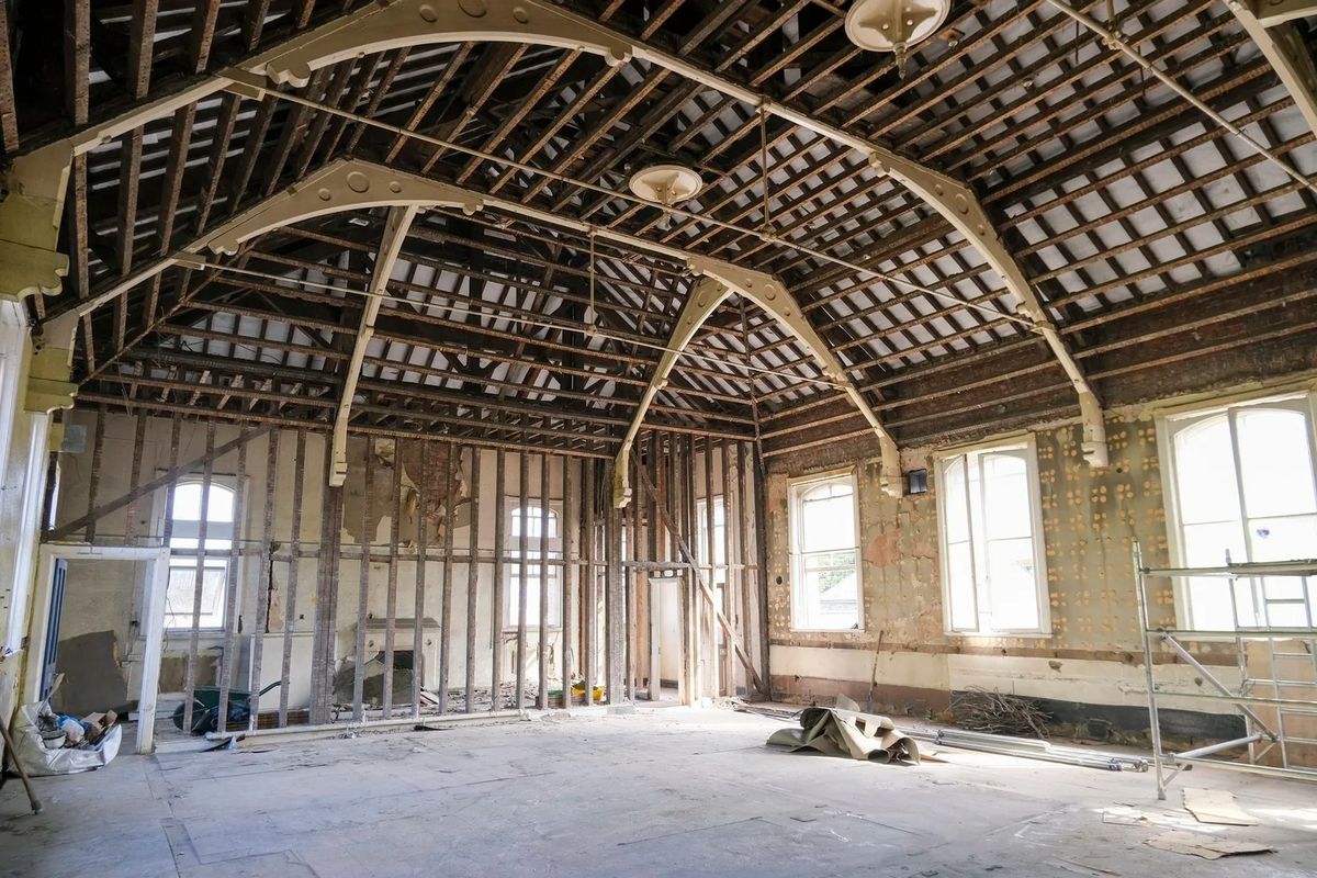 Photographs of a former police station and law courts in Prescot