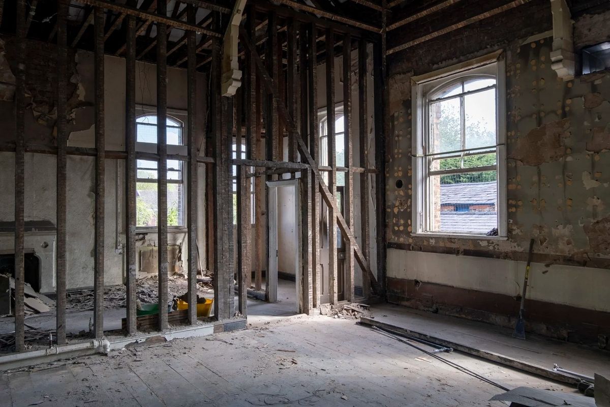 Photographs of a former police station and law courts in Prescot