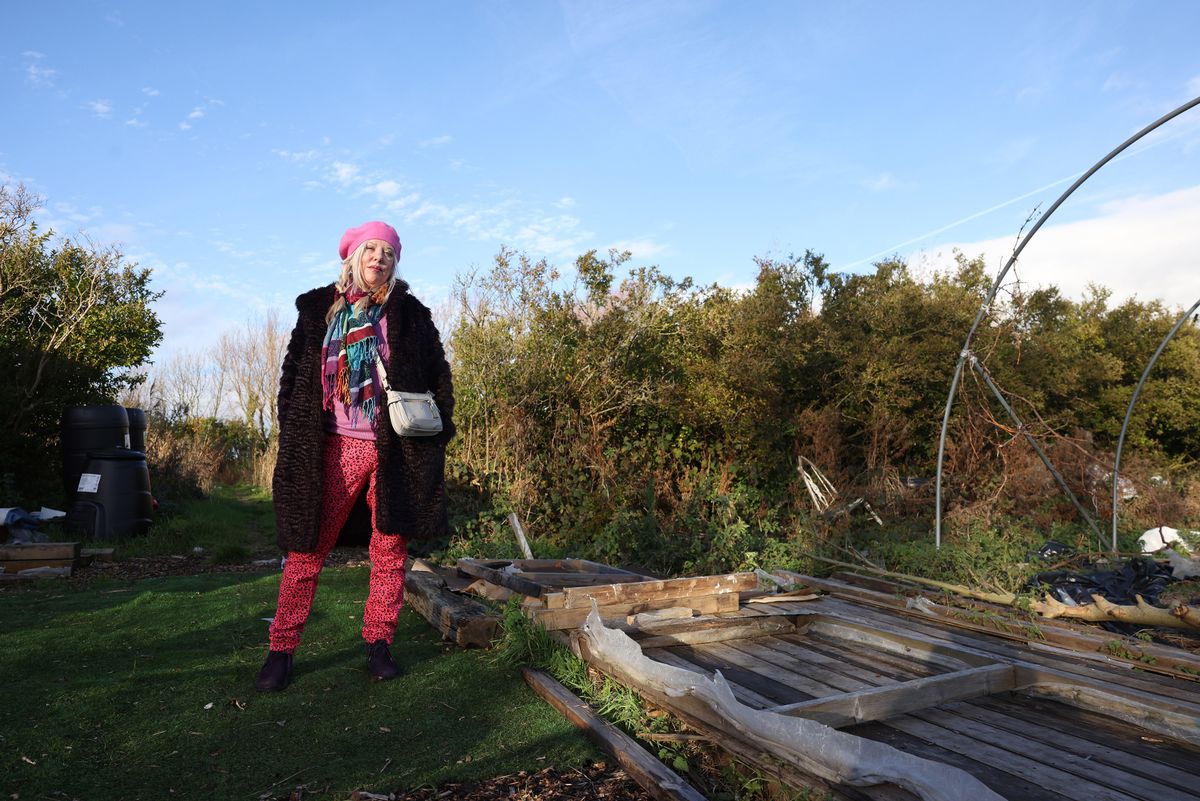 Paula Staunton on the site of the unfinished building work in New Brighton