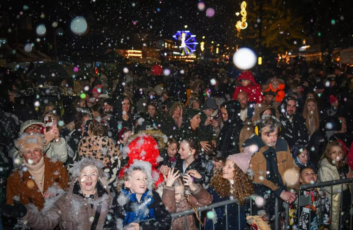 Boldmere Christmas Festival: Families making memories with a snow machine in previous years