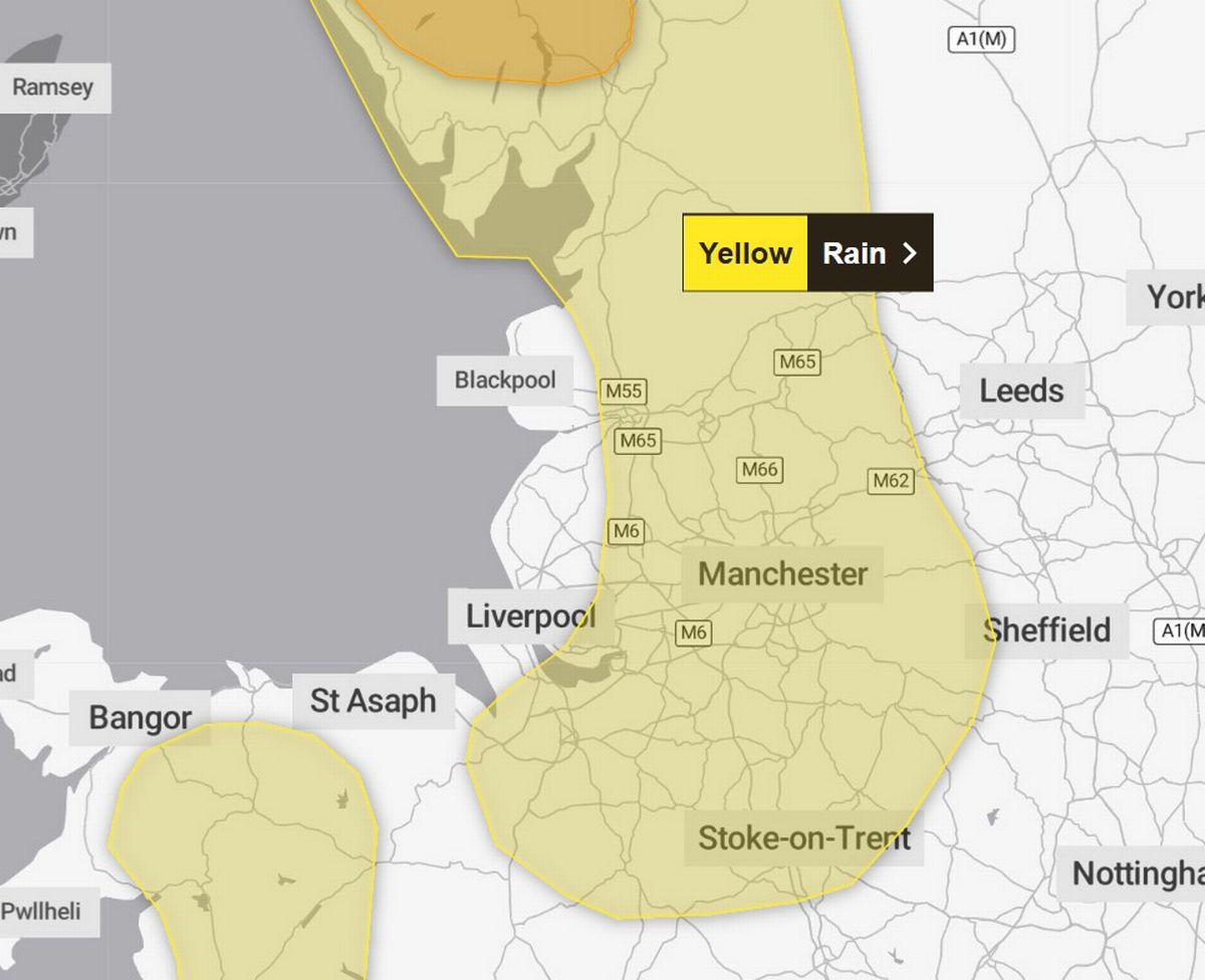 Met Office weather warning map 