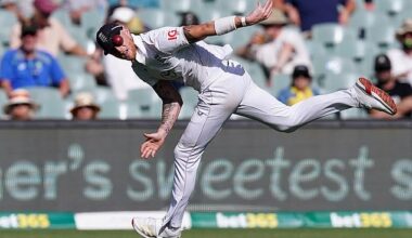England's Ben Stokes fields the ball on day three of the third NRMA Insurance Ashes Series 2025 test at the Adelaide Oval, Australia. Picture date: Friday December 19, 2025. PA Photo. Photo credit should read: Robbie Stephenson/PA Wire.RESTRICTIONS: Use subject to restrictions. Editorial use only, no commercial use without prior consent from rights holder.