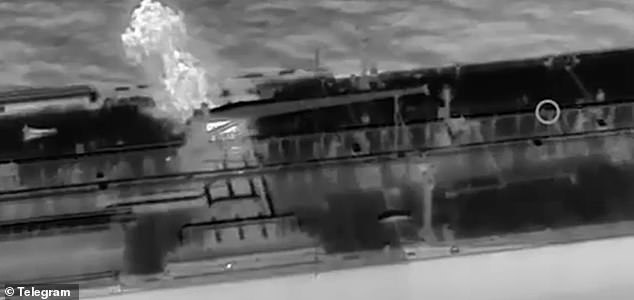 UNCL GRABS video of the drone attack has been put out by security service of ukraine aparently,