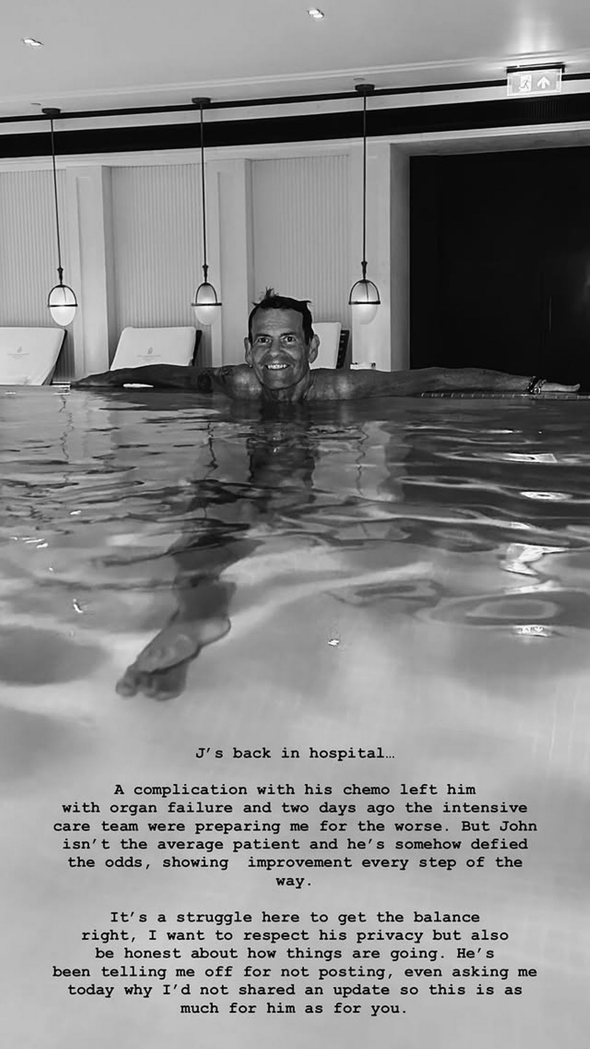 Lorna revealed her husband asked her to post the update on his health