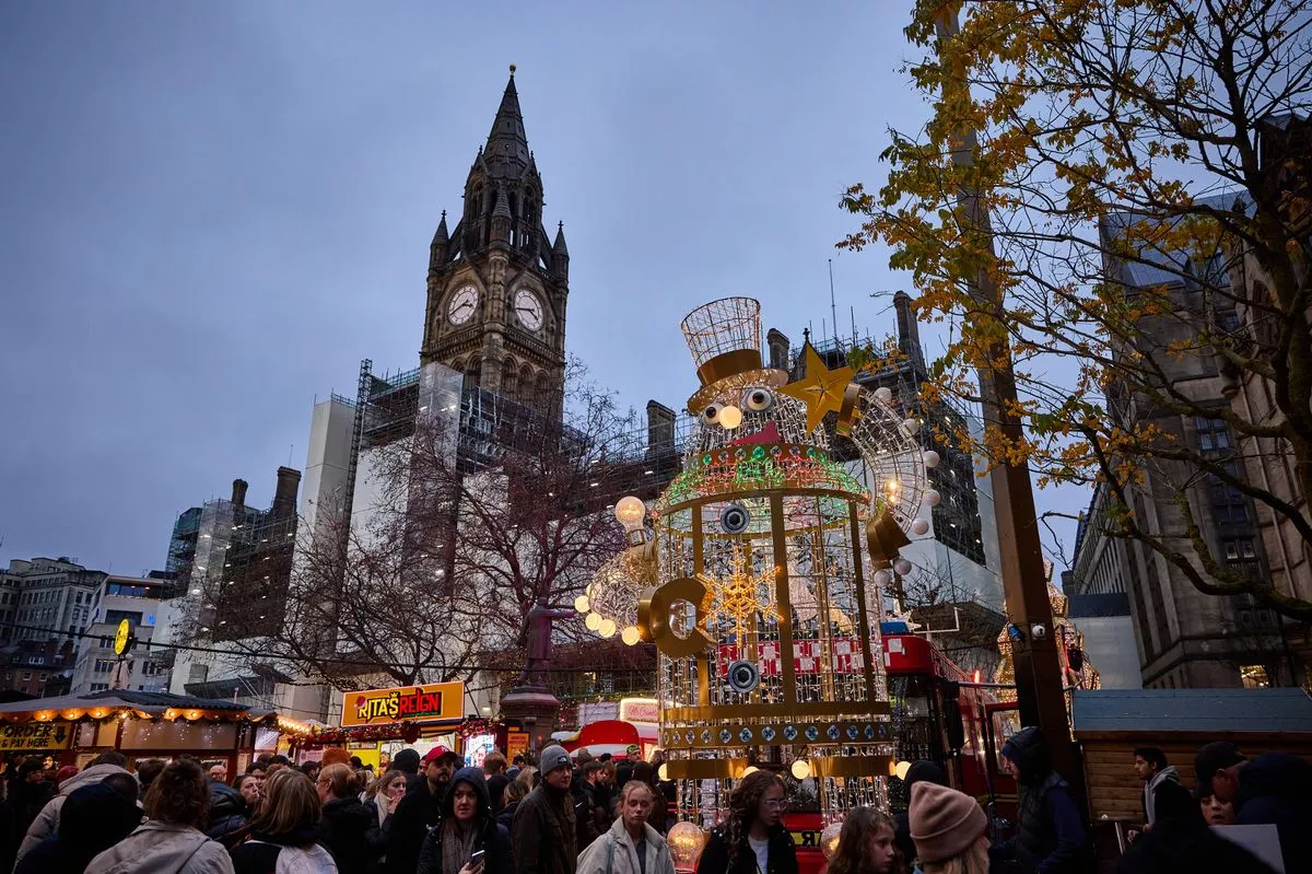 Christmas Markets in Manchester City centre Albert Square