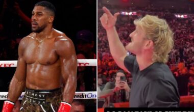 Logan Paul's cringeworthy message for Anthony Joshua seconds before knocking brother Jake Paul out