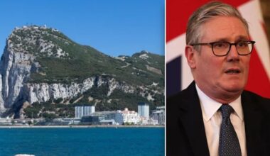 Britons will not be able to enter Gibraltar without Spanish border guards' permission as Keir Starmer hands over border control to EU