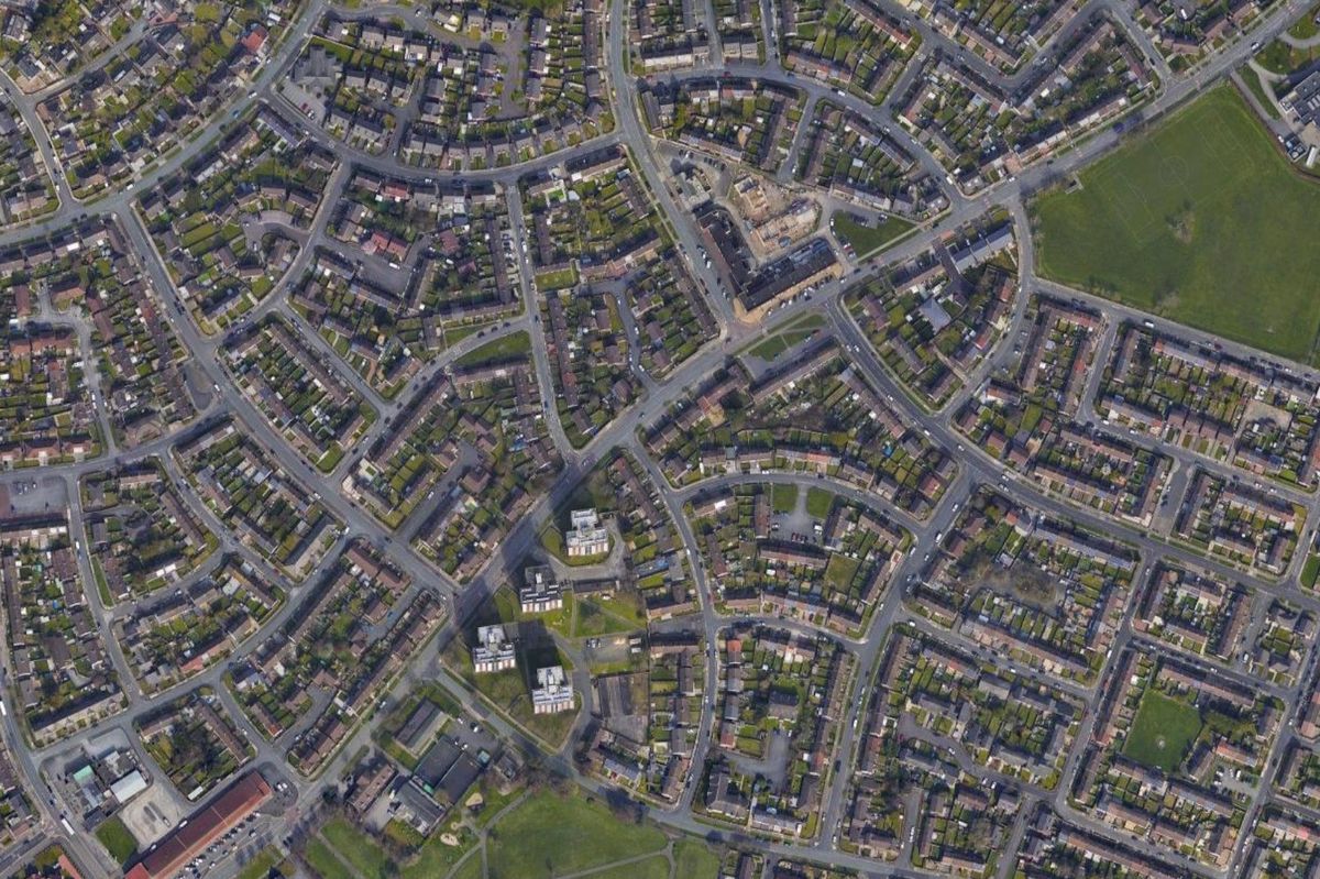 An aerial view of Kirkby