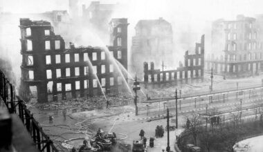Devastation in Manchester after the raid. 24th December 1940