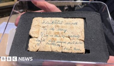 Wartime Christmas greetings sent by biscuit revealed in Leeds