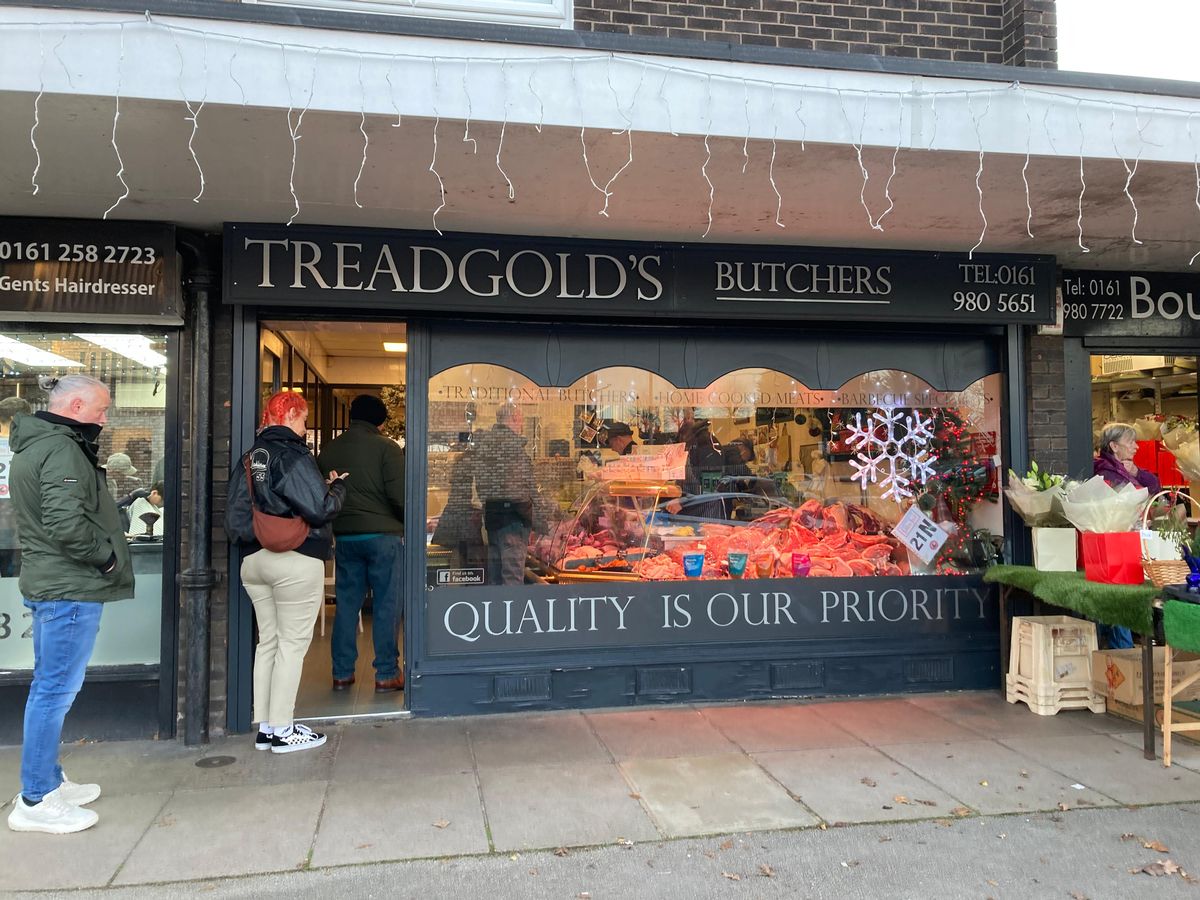 There was a small queue forming just outside of the door at Treadgolds, Timperley