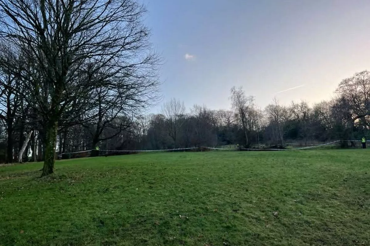 A section of the park has been taped off.