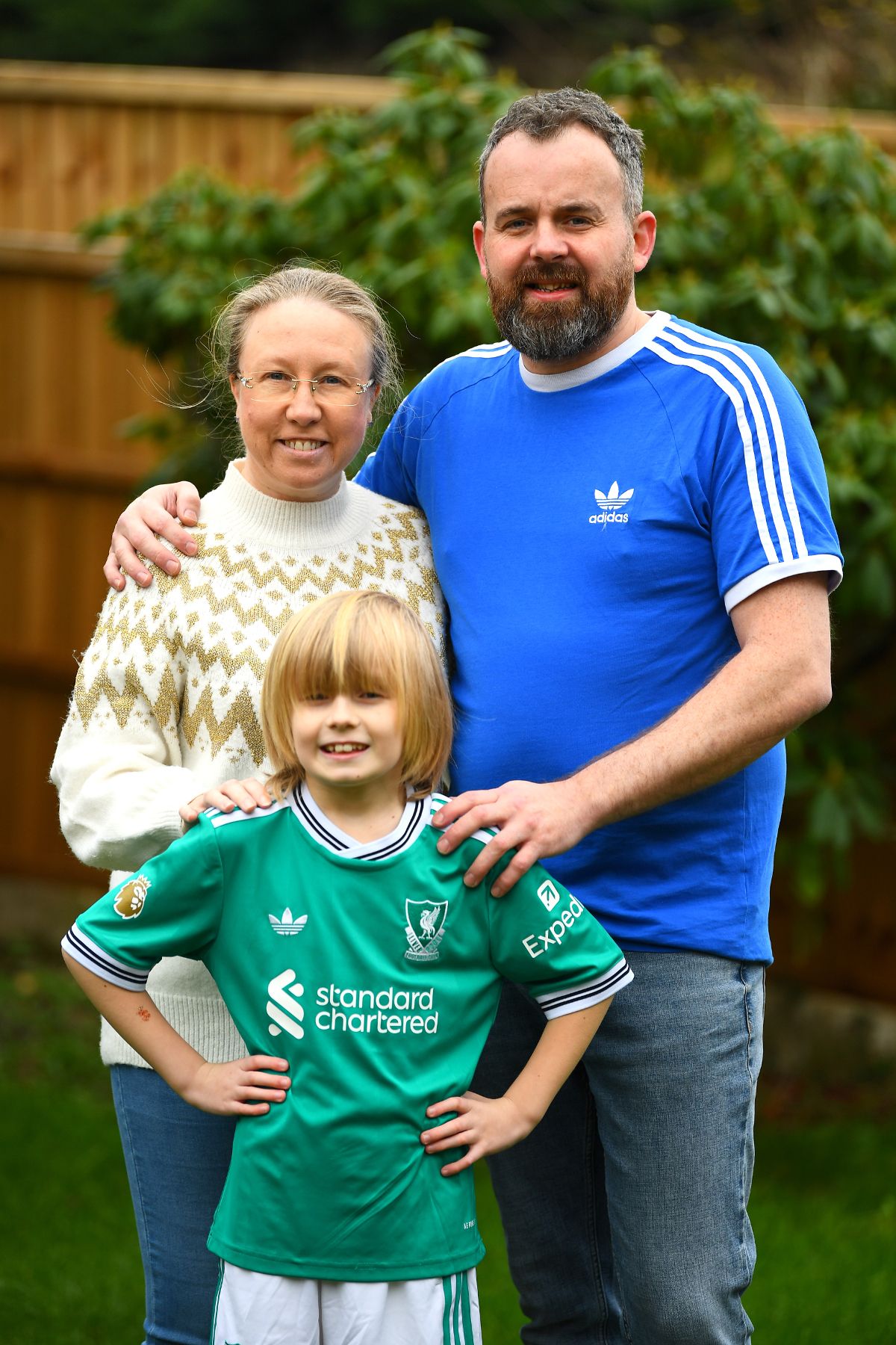 Myles Benson aged 9,with his parents Zena and David