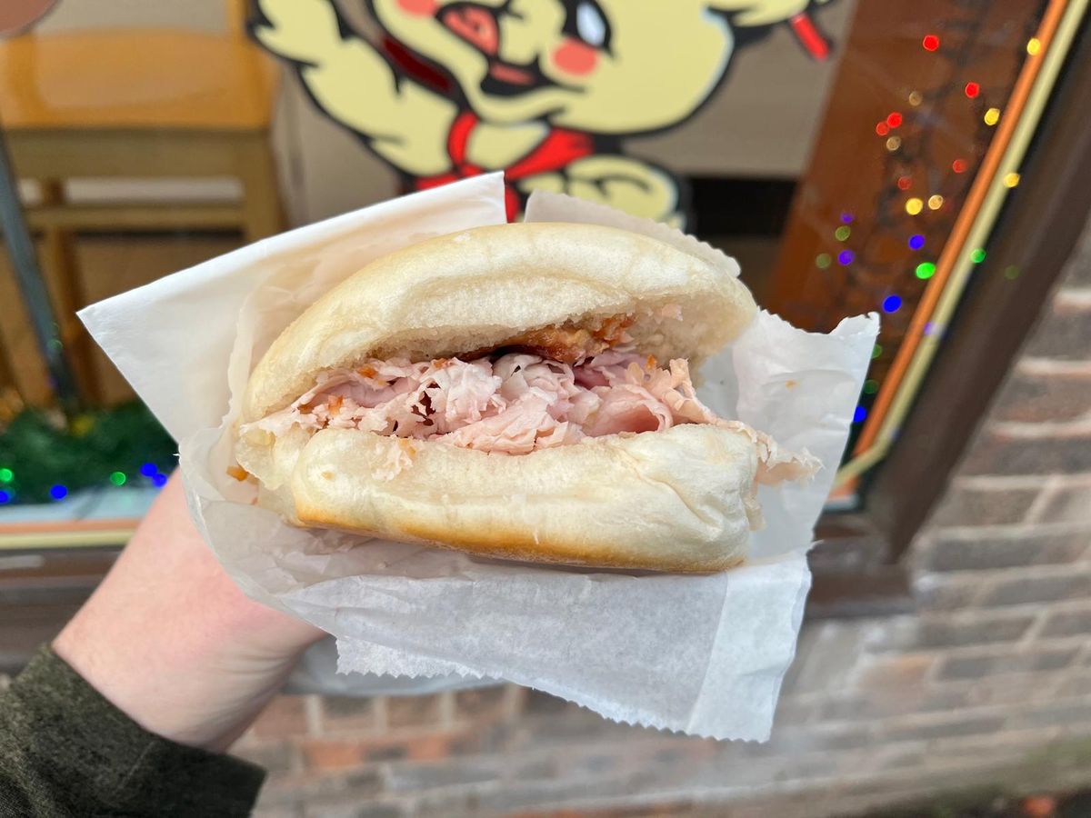 Lily's pork sandwich had wonderful, succulent pork