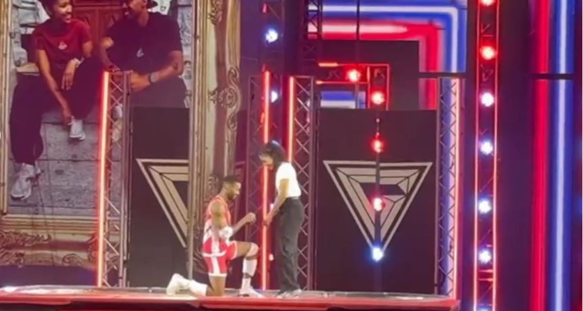 Moment Gladiators star PROPOSES to girlfriend in front of cheering Glasgow crowd