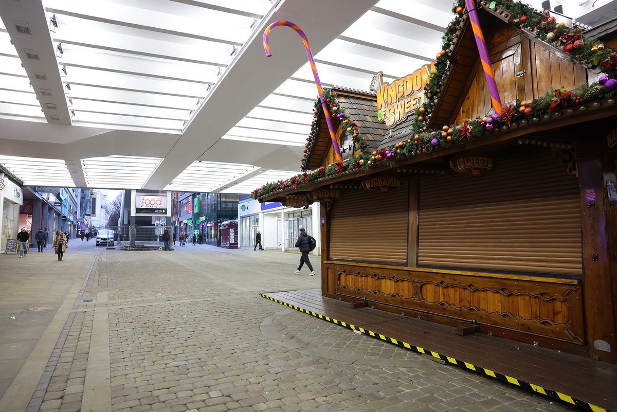Christmas Markets being taken down in Manchester City Centre, December 2025