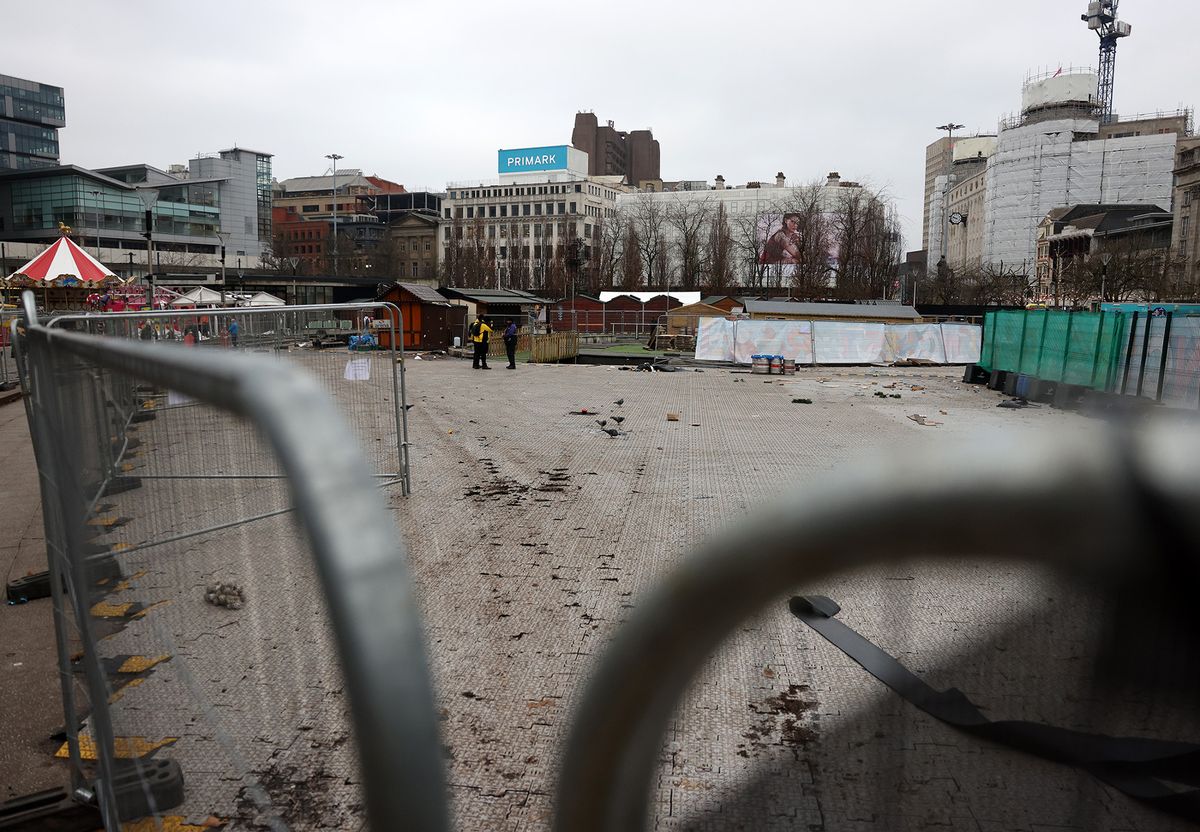 Christmas Markets being taken down in Manchester City Centre, December 2025