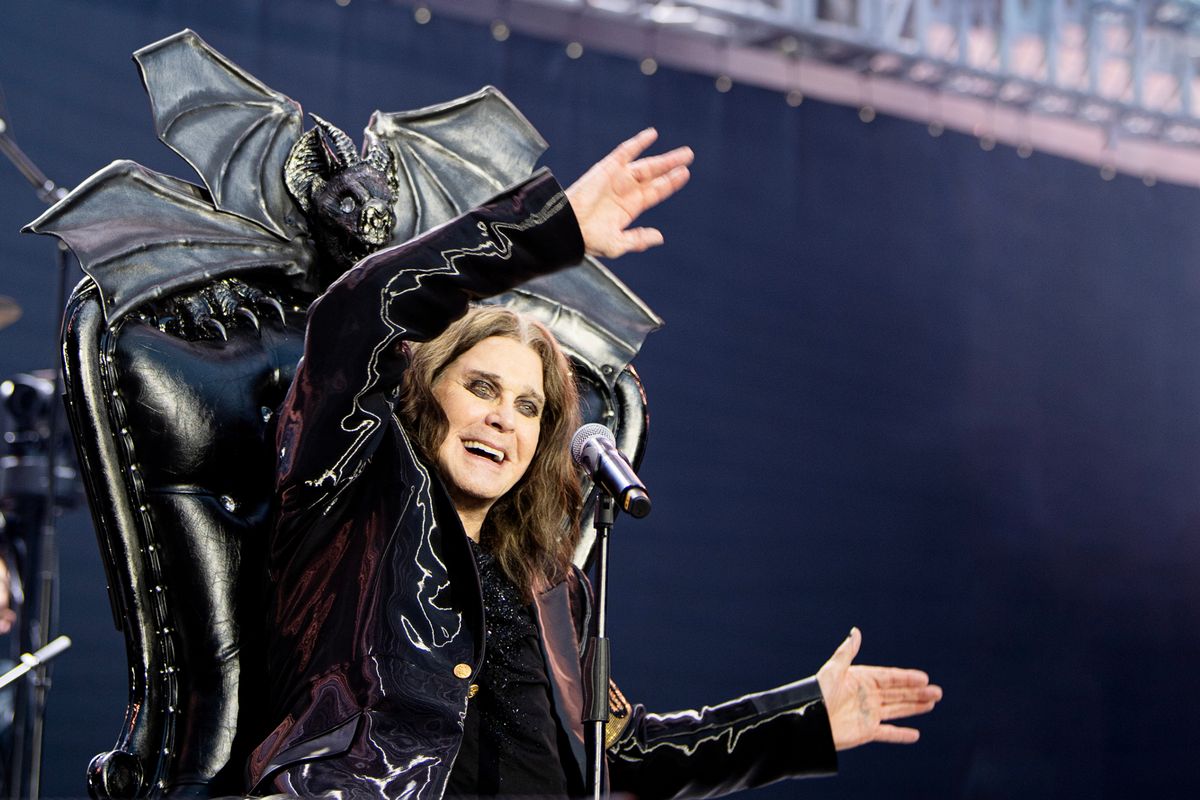 Ozzy on stage at Villa Park