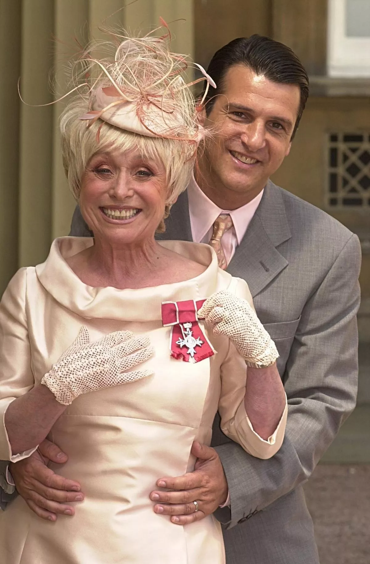 Scott mitchell and wife barbara windsor getting her MBE in 2000