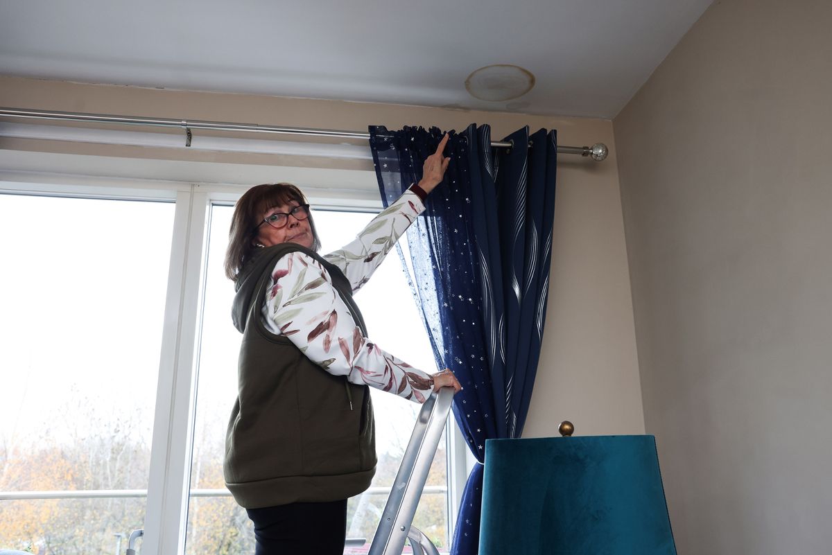The wet has spread into her bedroom and now she's been struck down with cold