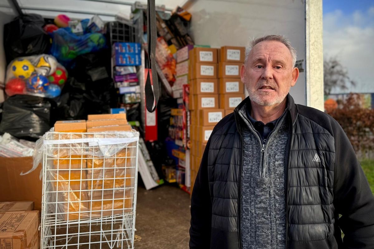 David Taylor, owner of Dave's Toys in Kirkby Market, moving out of his shop