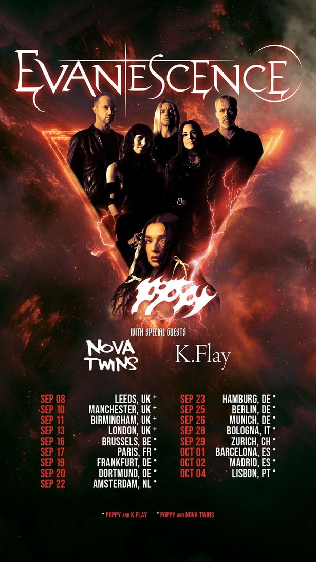 The UK dates include dates in Leeds, Manchester, Birmingham and London