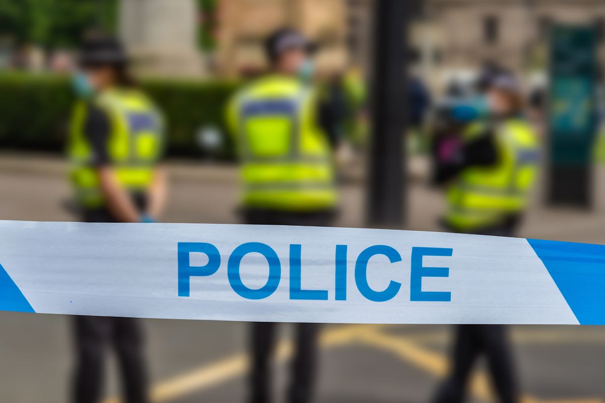 Police In Glasgow During An Incident Near George Square