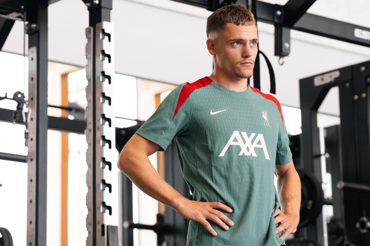 KIRKBY, ENGLAND - JUNE 20: (THE SUN OUT, THE SUN ON SUNDAY OUT) Florian Wirtz is unveiled as a Liverpool player after his signing at AXA Training Centre on June 20, 2025 in Kirkby, England. (Photo by Liverpool FC/Liverpool FC via Getty Images)