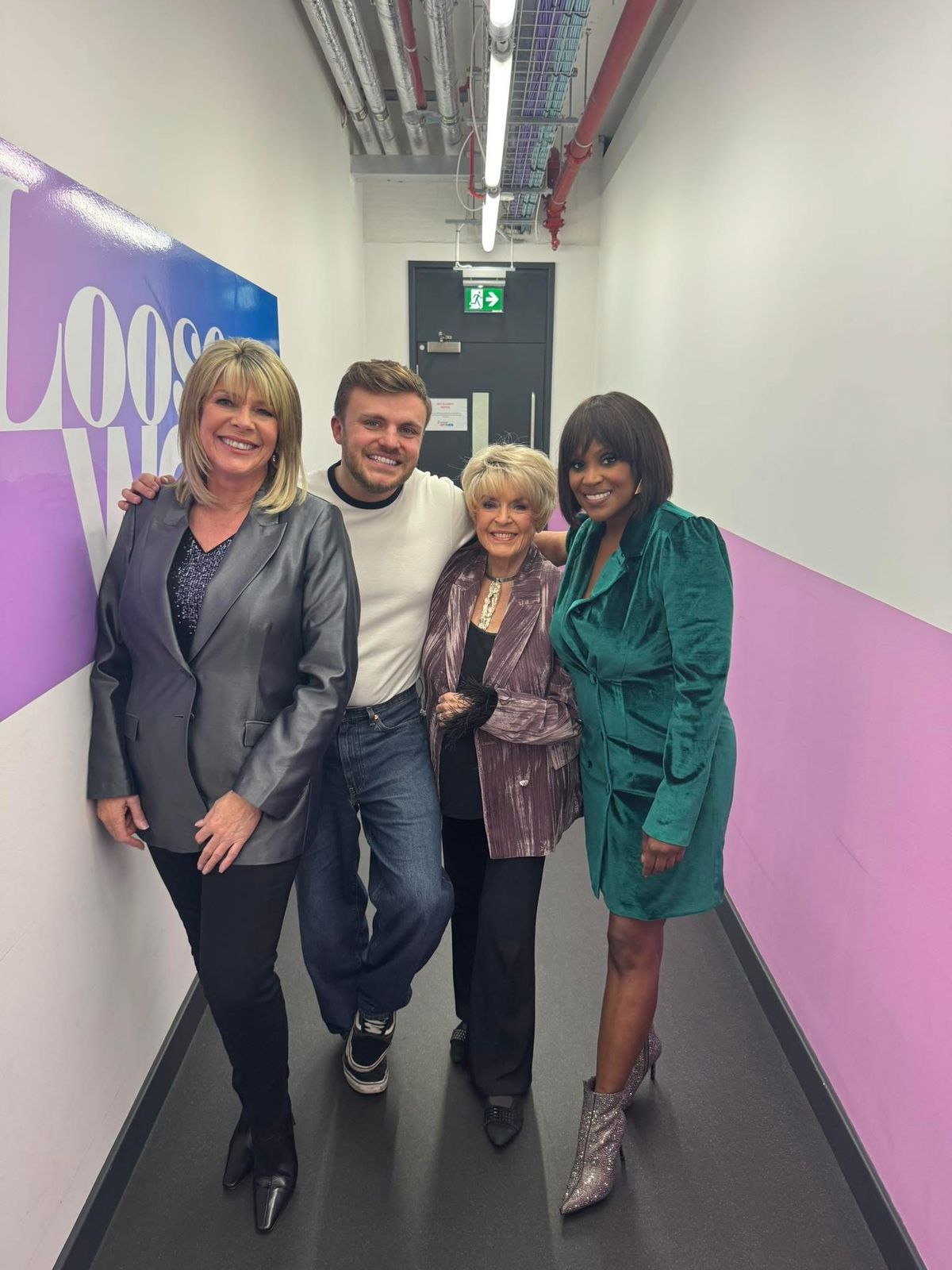 Lee Peart with Ruth Langsford, Gloria Hunniford and Kellé Bryan