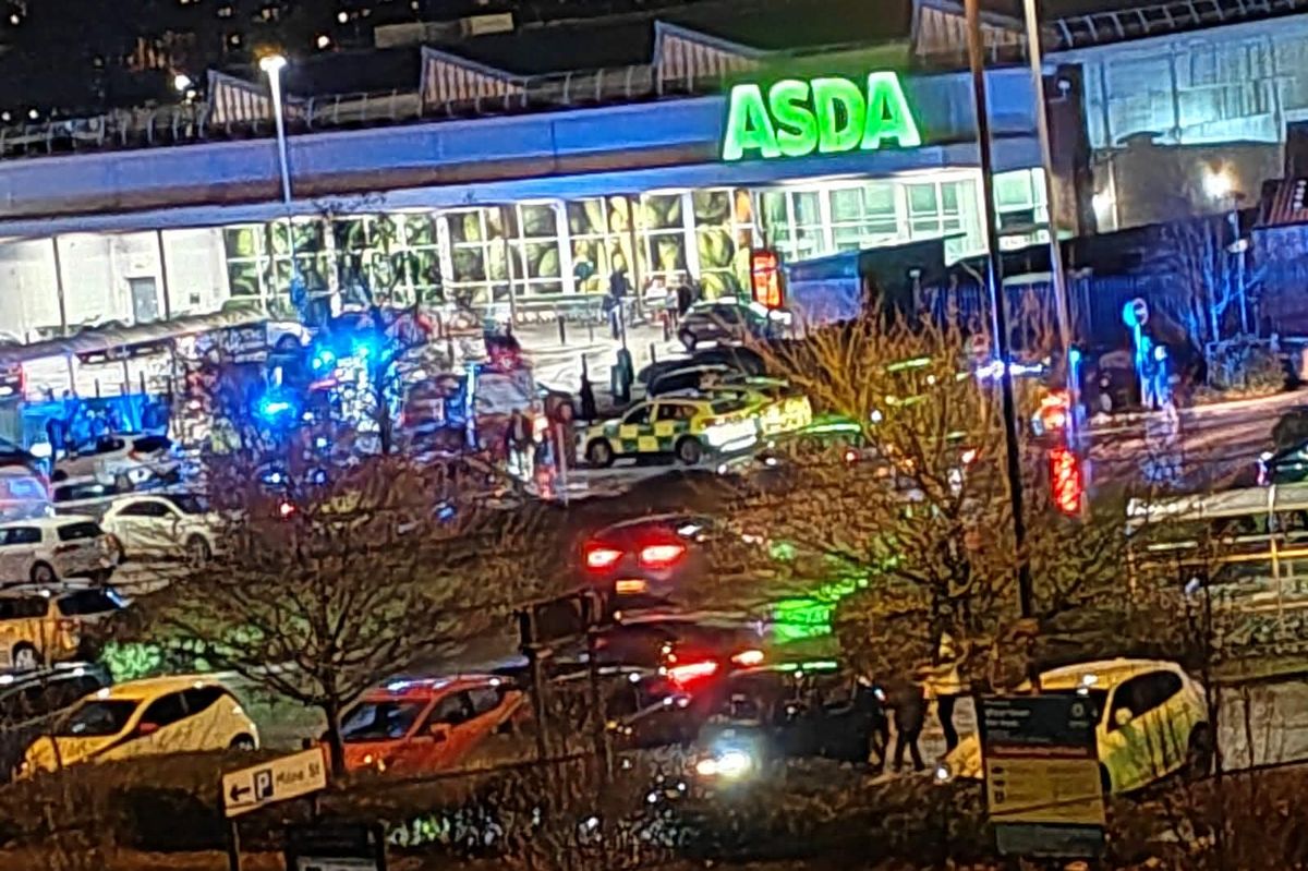Emergency services at the scene last night