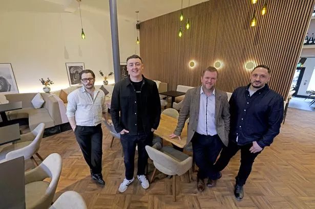 (L-R) Nikolai, Cameron, Wayne and Julian from Manchester's new Champagne Boutique and Bar, Portfolio 