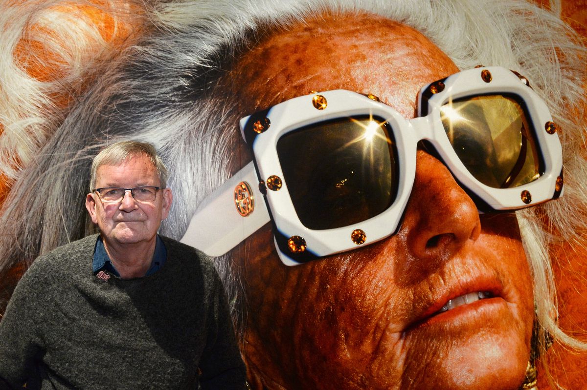 Martin Parr attends his exhibition "Short & Sweet" at Museo Civico Archeologico on December 07, 2024 in Bologna, Italy