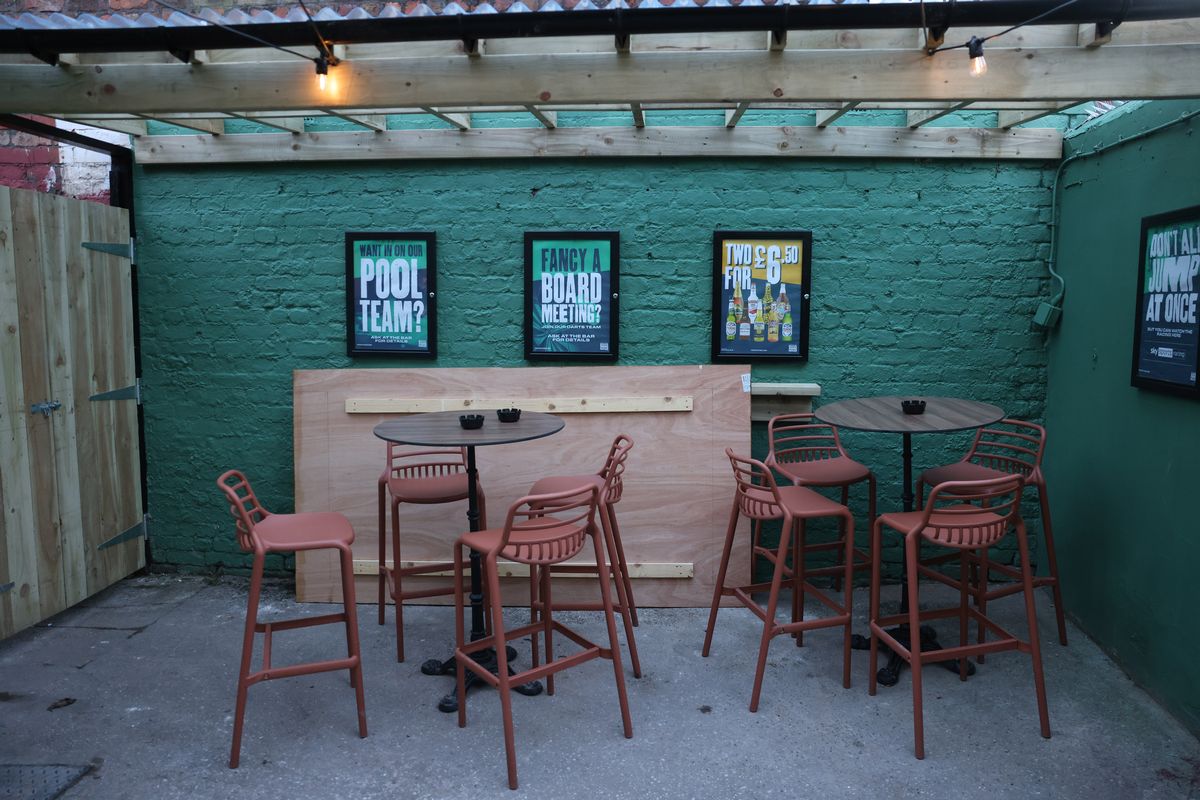 The beer garden of The Wellington pub in Wavertree