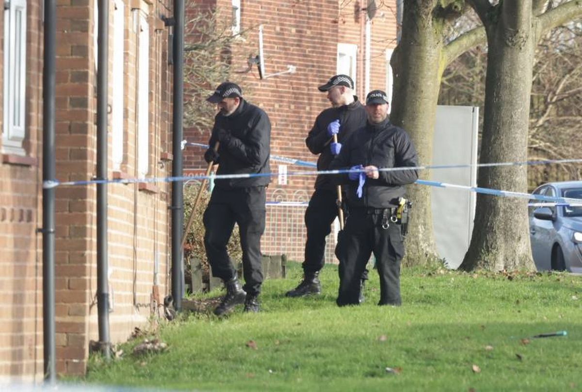 Police at the scene in Wordsworth Road in Willenhall