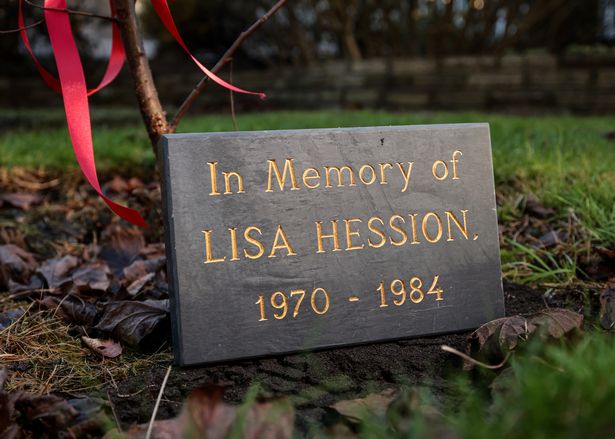 A memorial plaque and a tree in place at Bedford High School, to remember murder victim, Lisa Hession.