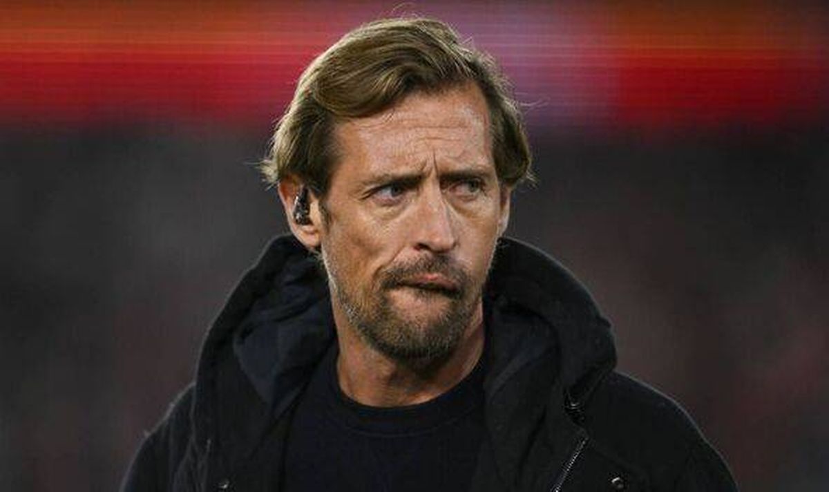 Peter Crouch looks on